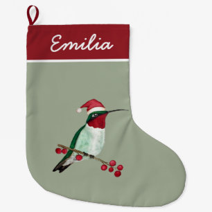 Grande Chaussette De Noël Colibri à gorge rubis
