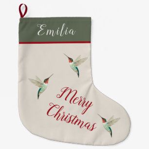 Grande Chaussette De Noël Colibri à gorge rubis