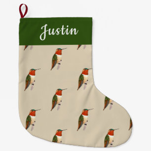 Grande Chaussette De Noël Colibri roux