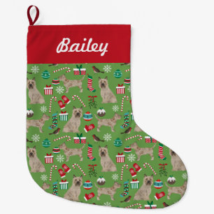 Grande Chaussette De Noël Conception de Noël à Cairn Terrier