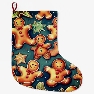Grande Chaussette De Noël cookies de pain d'épice de Noël