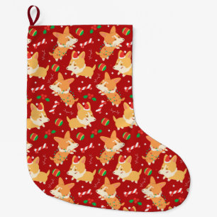 Grande Chaussette De Noël Corgis de Noël