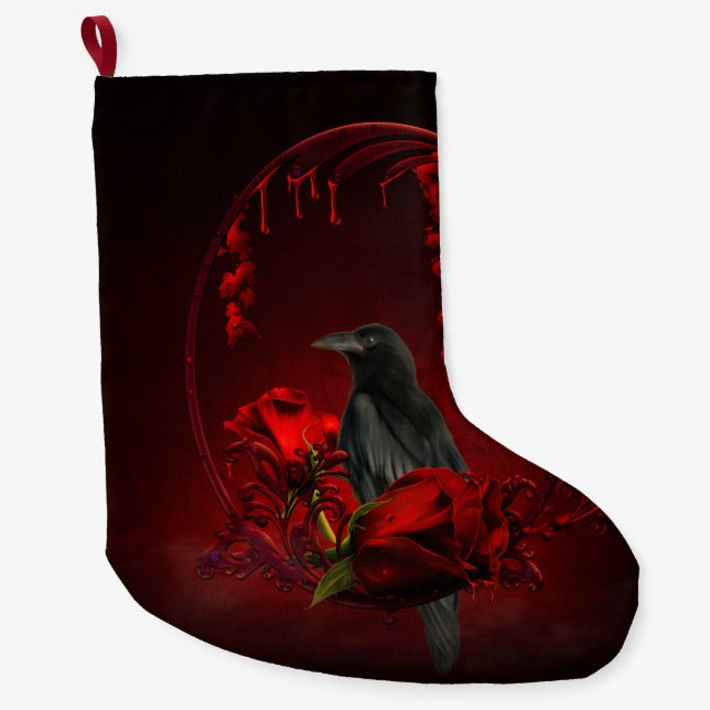 Grande Chaussette De Noël Corneille merveilleuse (Devant)