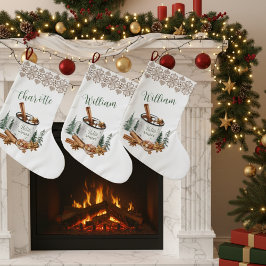 Grande Chaussette De Noël Cozy Winter White Simple Holiday