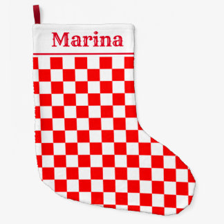 Grande Chaussette De Noël Croatie à damiers nom du motif