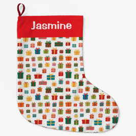 Grande Chaussette De Noël Customisable Simple Colourful Christmas Gift
