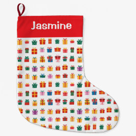 Grande Chaussette De Noël Customisable Simple Colourful Christmas Present