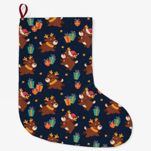 Grande Chaussette De Noël Cute Reindeer