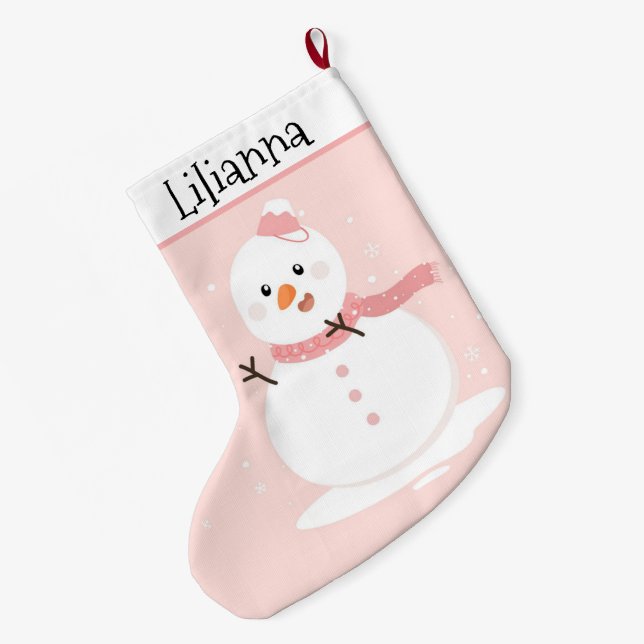 Grande Chaussette De Noël Cute Snowman (Dos (Accrochage))