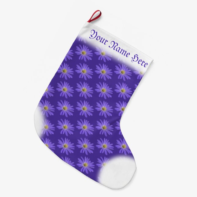 Grande Chaussette De Noël Daisy Stocking Noël Daisies Stocking Custom (Devant (Accrochage))