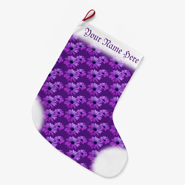 Grande Chaussette De Noël Daisy Stocking Noël Daisies Stocking Custom (Devant (Accrochage))