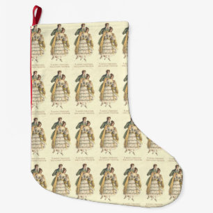 Grande Chaussette De Noël Dame victorienne / Prise en charge de Noël Vintage