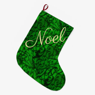 Grande Chaussette De Noël Défilement Green Christmas Stocking