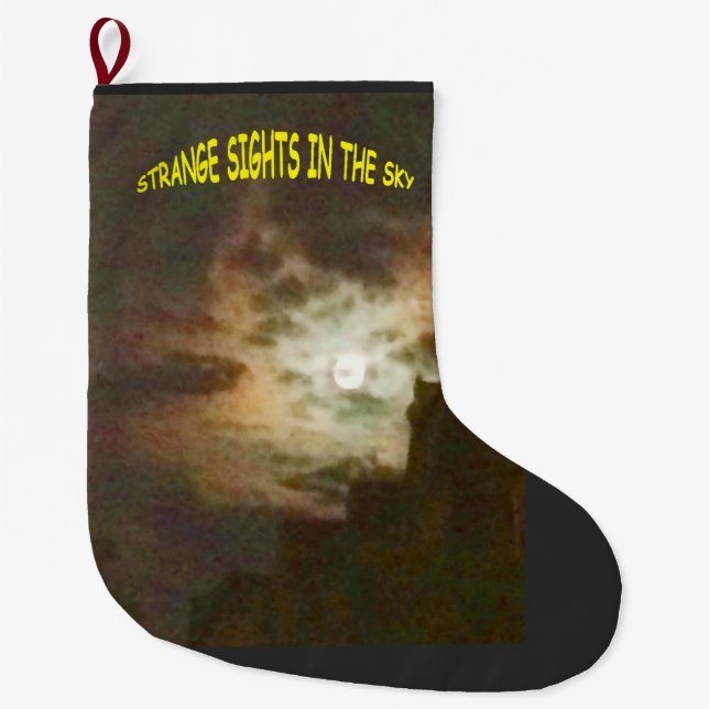 Grande Chaussette De Noël Des points de vue étranges dans le ciel (Devant)