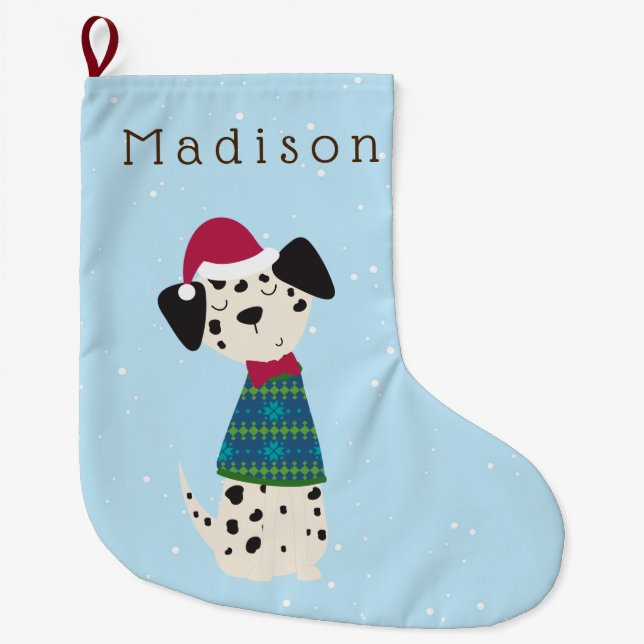 Grande Chaussette De Noël Dessin Dalmatien en Sweat (Devant)