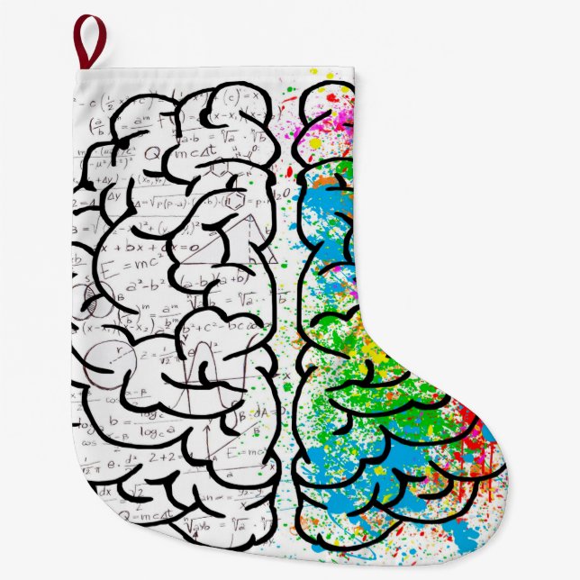 Grande Chaussette De Noël Dessin d'idée de psychologie cérébrale (Devant)