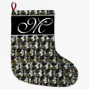 Grande Chaussette De Noël Diamants, élégantes pierres vintages pourpres