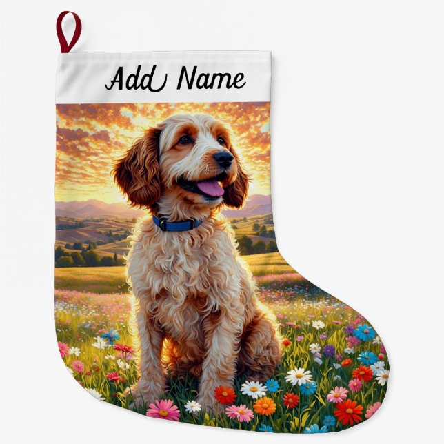 Grande Chaussette De Noël Doodle Dog (Devant)