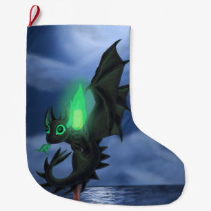 Grande Chaussette De Noël Dragon de nuit