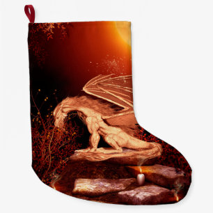 Grande Chaussette De Noël Dragon merveilleux
