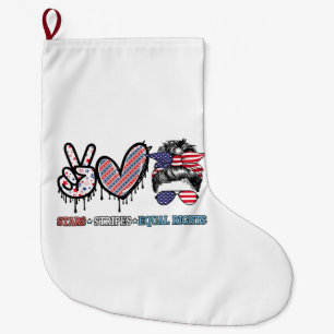 Grande Chaussette De Noël Drapeau américain patriotique drôle