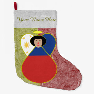 Grande Chaussette De Noël Drapeau Angel philippin ou philippin