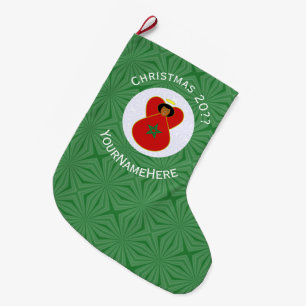 Grande Chaussette De Noël Drapeau d'ange de Noël marocain personnalisé