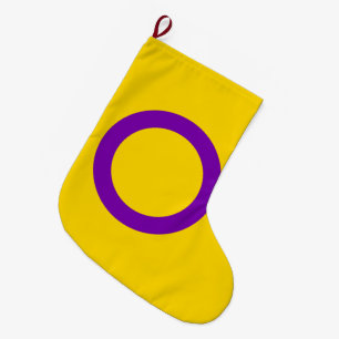 Grande Chaussette De Noël Drapeau de fierté intersexe