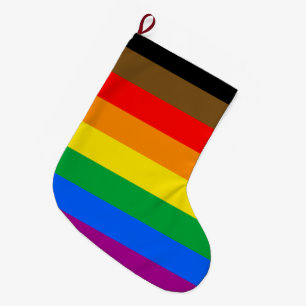 Grande Chaussette De Noël Drapeau de la fierté arc-en-ciel de Philly