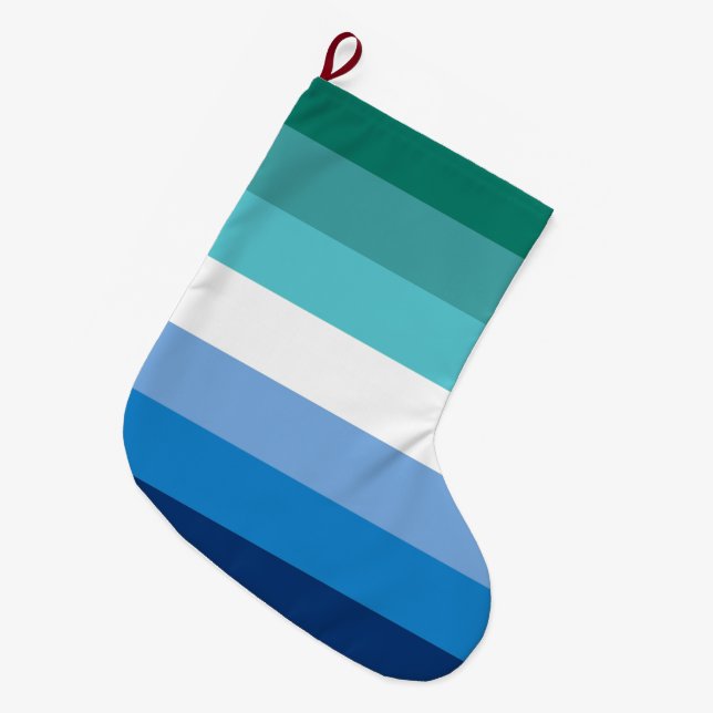 Grande Chaussette De Noël Drapeau de la fierté masculine gay (Devant (Accrochage))