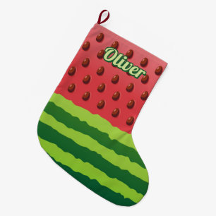 Grande Chaussette De Noël Drapeau de la pastèque