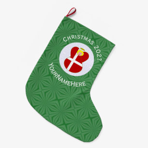 Grande Chaussette De Noël Drapeau de Noël ange danois personnalisé 