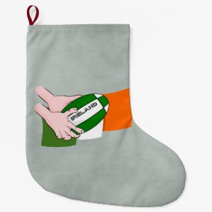 Grande Chaussette De Noël Drapeau noir des supporters de l'équipe d'Irlande 