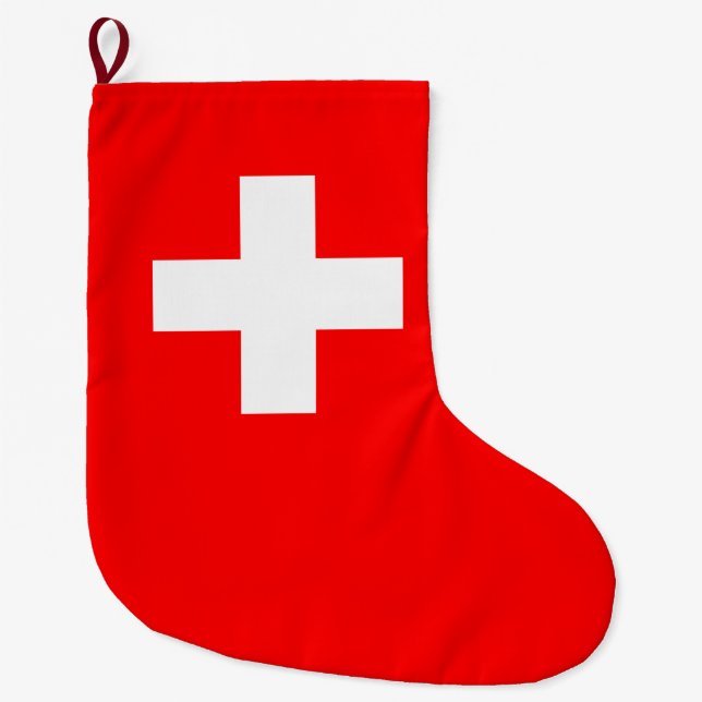 Grande Chaussette De Noël Drapeau suisse (Suisse) (Devant)