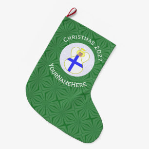 Grande Chaussette De Noël Drapeaux de Noël d'ange finlandais personnalisés