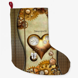 Grande Chaussette De Noël Élégant coeur à vapeur