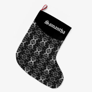 Grande Chaussette De Noël Élégant Damas Gothique Noël Stocker