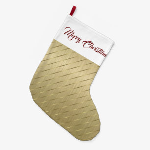 Grande Chaussette De Noël Élégant Gold Stripes Noël Stocker