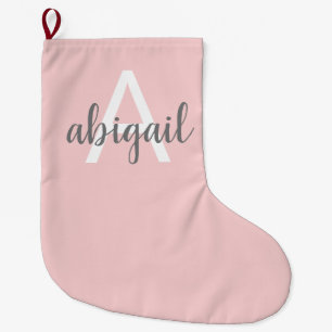 Grande Chaussette De Noël Élégant Pink rose moderne et élégant Nom du mo