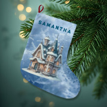 Enchanted Snowy Castle Personalized Stocking 