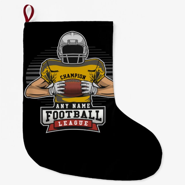 Grande Chaussette De Noël Équipe championnat de football (Devant)