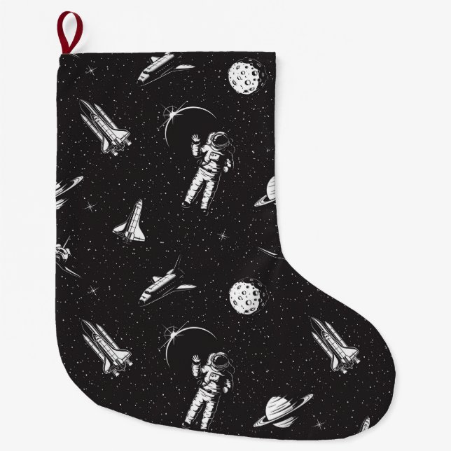 Grande Chaussette De Noël Espace (Devant)