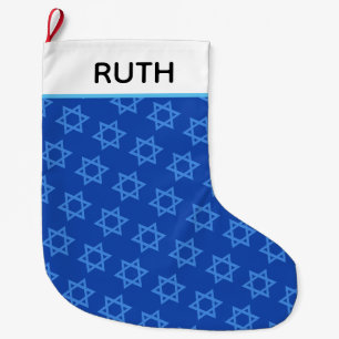 Grande Chaussette De Noël Étoile de David Hanoukka Stocking