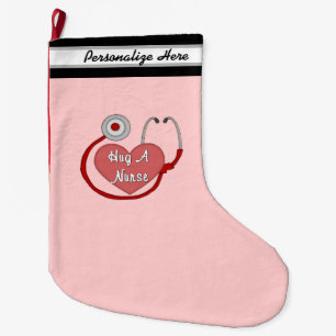 Grande Chaussette De Noël Étreignez une infirmière