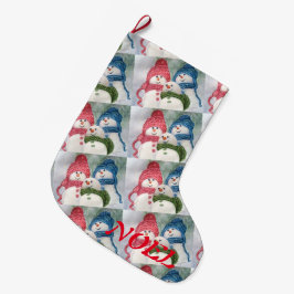 GRANDE CHAUSSETTE DE NOËL FAMILLE FUN SNOWMAN