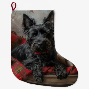 Grande Chaussette De Noël Festif de Noël écossais Terrier Dog