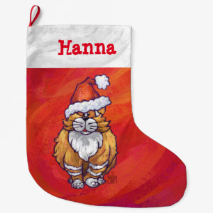 Grande Chaussette De Noël Festif Gingembre personnalisé Noël