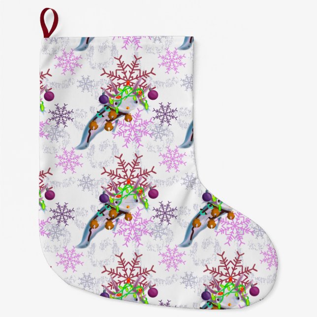 Grande Chaussette De Noël Festive Axlotl (Devant)