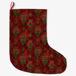 Grande Chaussette De Noël Festive Damask 