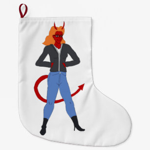 Grande Chaussette De Noël fille diable